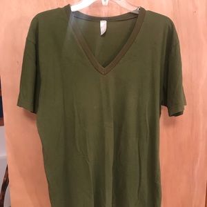 Medium Olive Green Vneck Tee